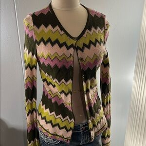 Missoni wool cardigan iconic pattern A00044